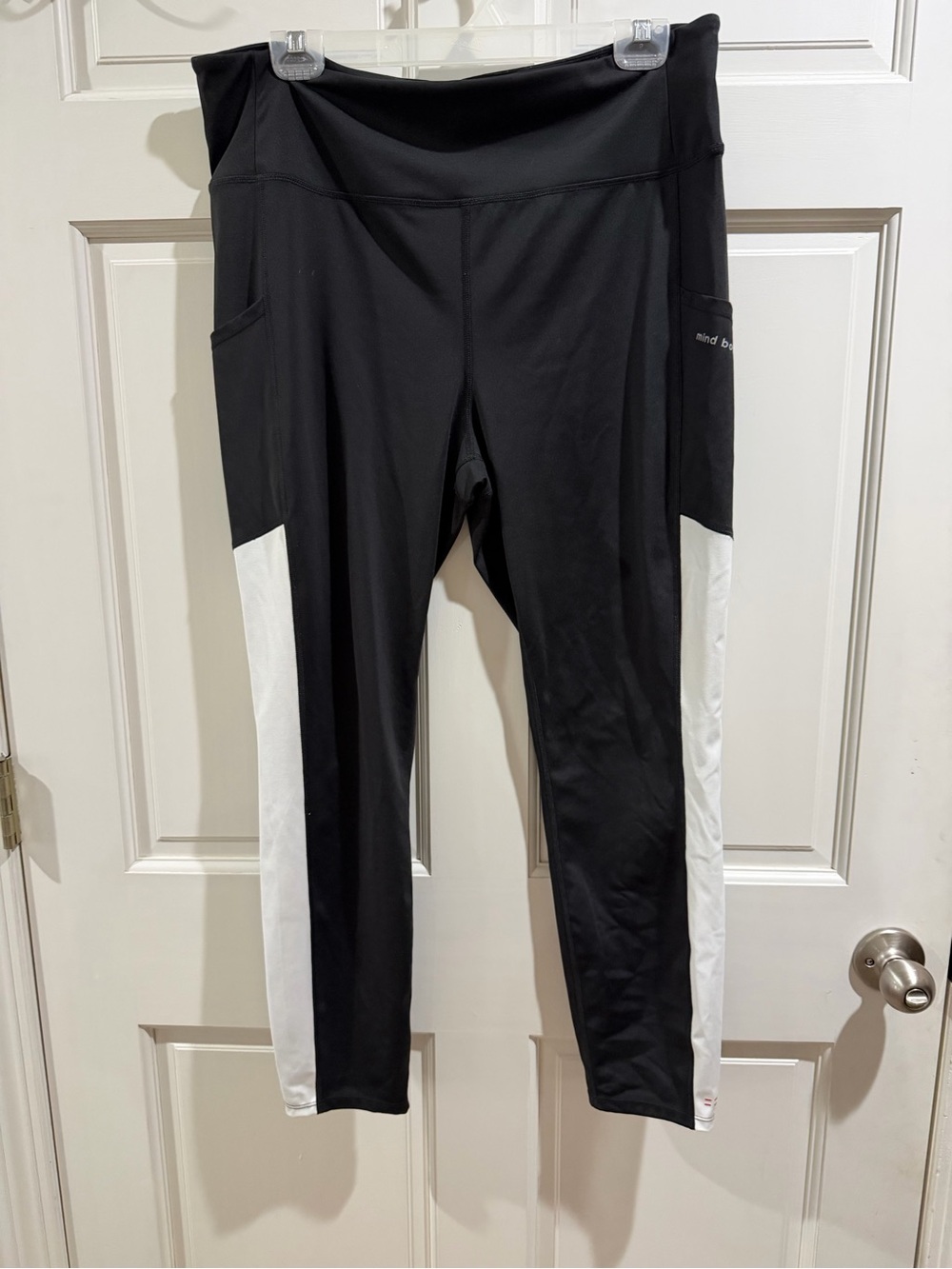 Mind Body Live Active High-Rise Black & White Leggings Performance Stretch Sz XL